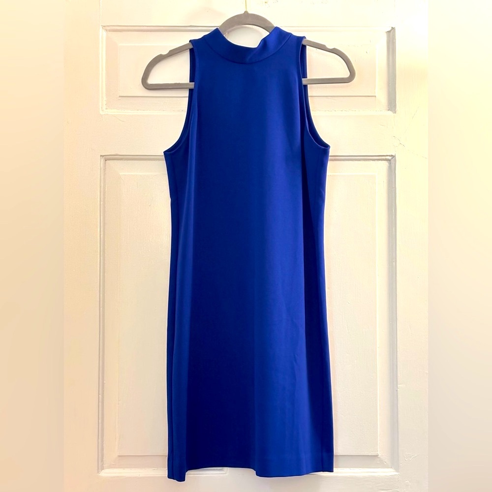 Theory Clean Halter Day Admiral Crepe Mock Neck Sleeveless Dress, size 0